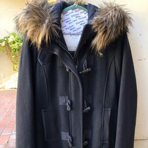 Abercrombie & Fitch Wool Coat with Rem. Faux Fur